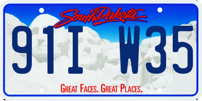 SD license plate 91IW35