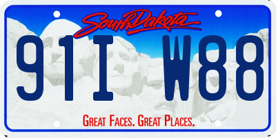 SD license plate 91IW88