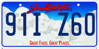 SD license plate 91IZ60