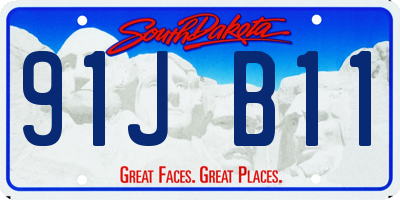 SD license plate 91JB11