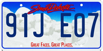 SD license plate 91JE07