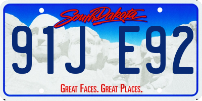 SD license plate 91JE92