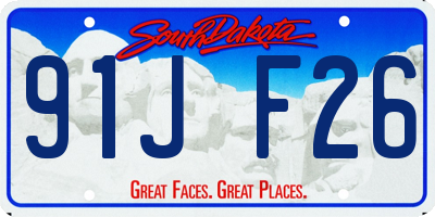SD license plate 91JF26