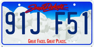SD license plate 91JF51