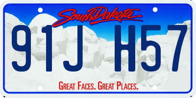 SD license plate 91JH57