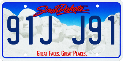 SD license plate 91JJ91