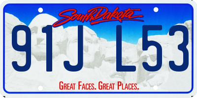 SD license plate 91JL53