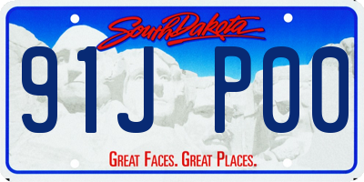 SD license plate 91JP00