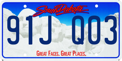 SD license plate 91JQ03