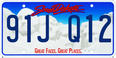 SD license plate 91JQ12