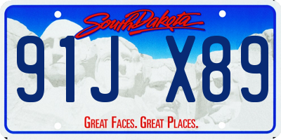 SD license plate 91JX89