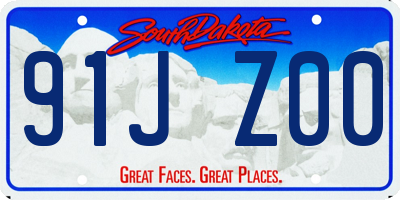 SD license plate 91JZ00