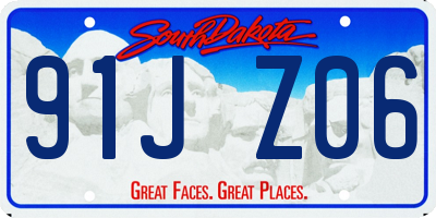 SD license plate 91JZ06
