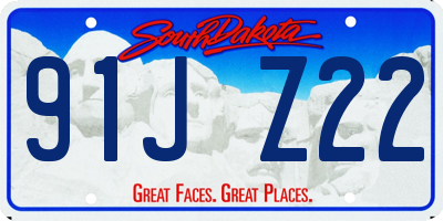 SD license plate 91JZ22