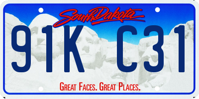 SD license plate 91KC31