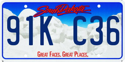 SD license plate 91KC36
