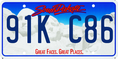 SD license plate 91KC86