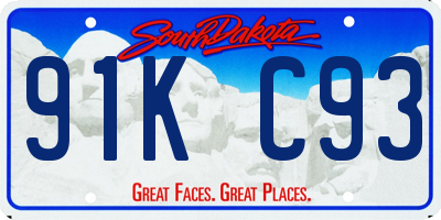 SD license plate 91KC93