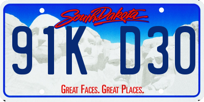 SD license plate 91KD30