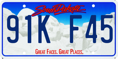 SD license plate 91KF45