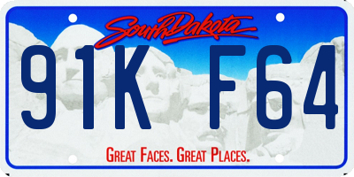 SD license plate 91KF64