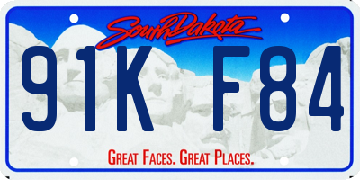 SD license plate 91KF84