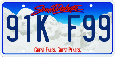 SD license plate 91KF99