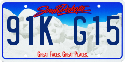 SD license plate 91KG15