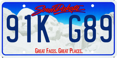 SD license plate 91KG89