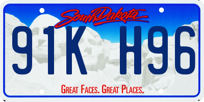SD license plate 91KH96