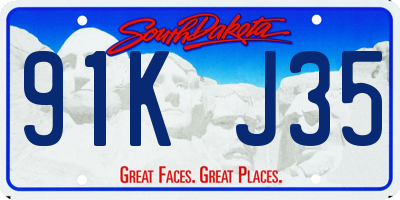 SD license plate 91KJ35