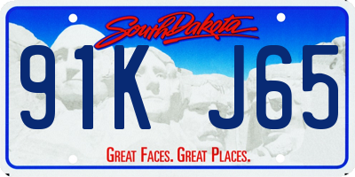 SD license plate 91KJ65