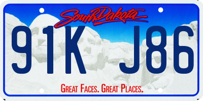 SD license plate 91KJ86