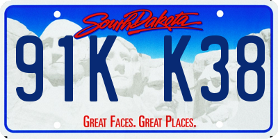 SD license plate 91KK38