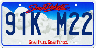 SD license plate 91KM22