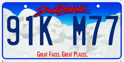 SD license plate 91KM77