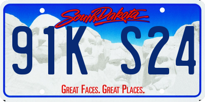 SD license plate 91KS24