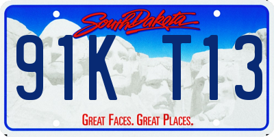 SD license plate 91KT13