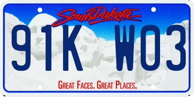 SD license plate 91KW03