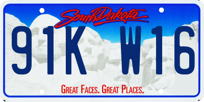 SD license plate 91KW16
