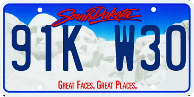 SD license plate 91KW30