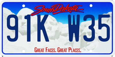 SD license plate 91KW35