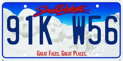 SD license plate 91KW56