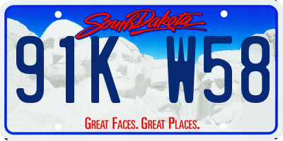 SD license plate 91KW58