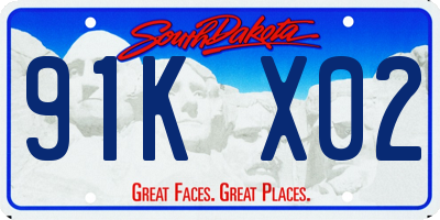 SD license plate 91KX02
