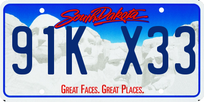 SD license plate 91KX33