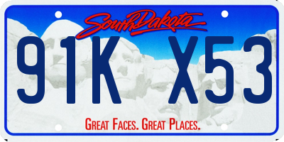 SD license plate 91KX53