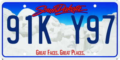 SD license plate 91KY97