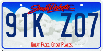 SD license plate 91KZ07