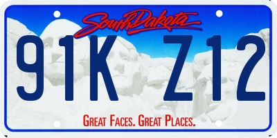 SD license plate 91KZ12